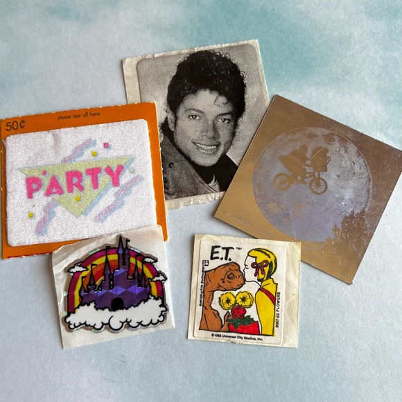 Vintage 80s Stickers E.T. Scratch n’ Sniff, E.T. Hologram, Party Iron-on - Picture 1 of 6
